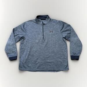 Under Armour Quarter Zip Pullover Mens XL Heather Blue Quick Dry Athletic